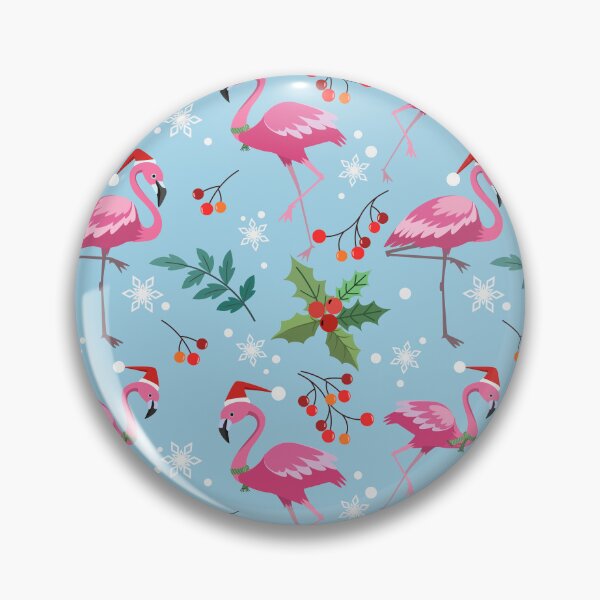 Item preview, Merry Flocking Christmas Santa Flamingo cute Christmas pattern designed and sold by HoneyHue.