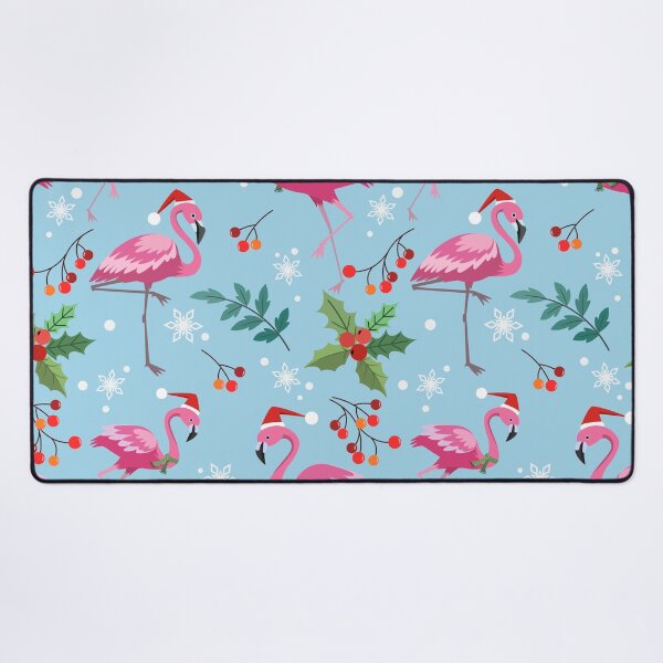 Item preview, Merry Flocking Christmas Santa Flamingo cute Christmas pattern designed and sold by HoneyHue.