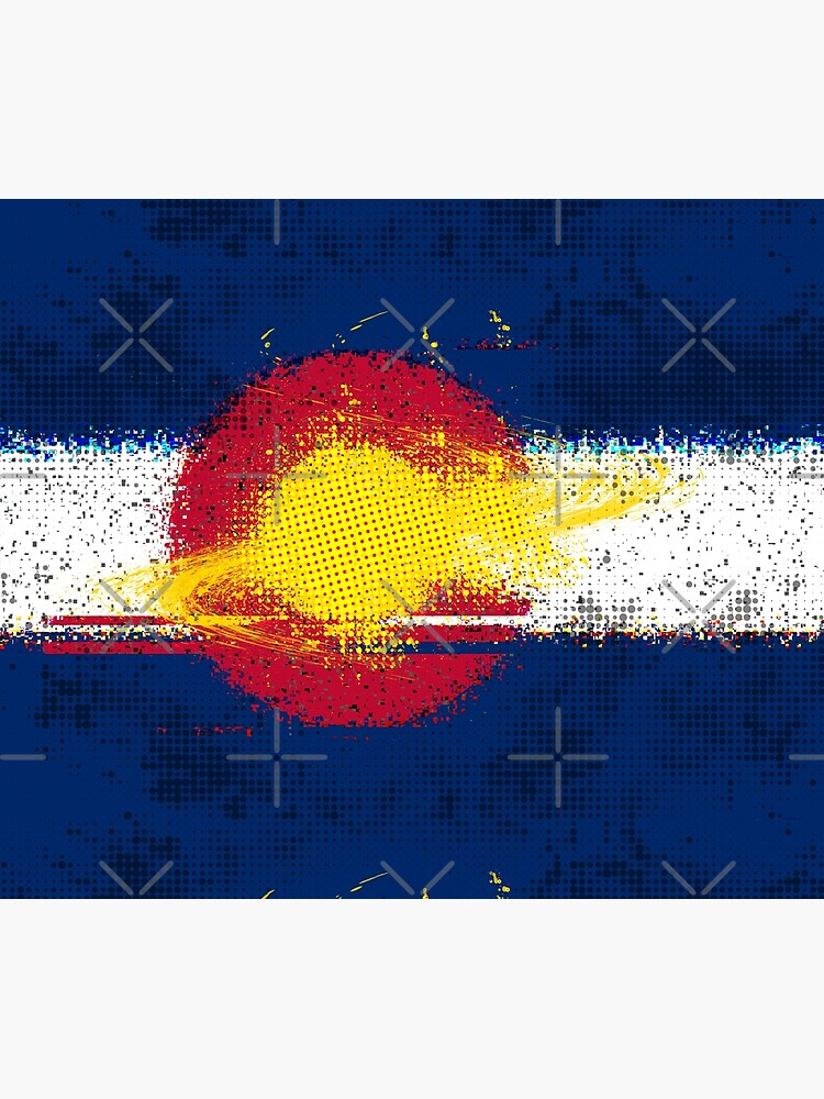 Thumbnail 3 of 3, Tapestry, Colorado Sky Splatters Grunge Pop Punk Vibes Neon 80's 90s Flag designed and sold by that5280lady.