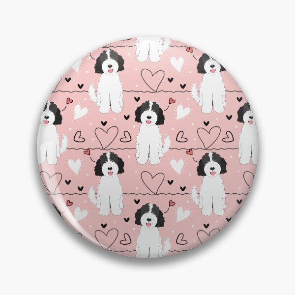 Item preview, LOVE Parti Black White Goldendoodle Dog designed and sold by Lulupainting.