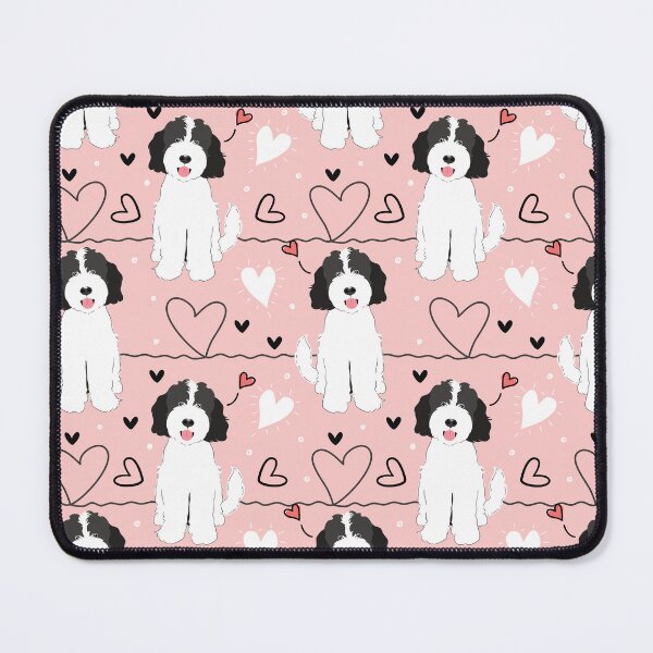 Item preview, LOVE Parti Black White Goldendoodle Dog designed and sold by Lulupainting.