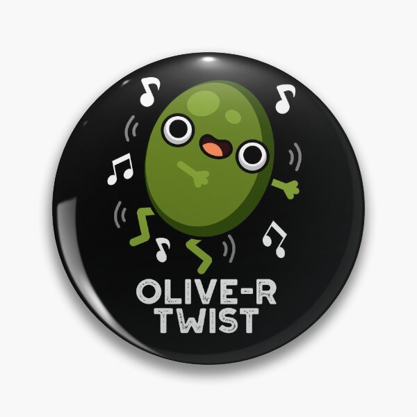 Item preview, Olive-r Twist Funny Fruit Olive Puns (Dark BG) designed and sold by punnybone.