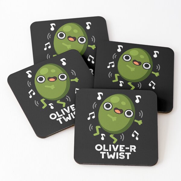 Item preview, Olive-r Twist Funny Fruit Olive Puns (Dark BG) designed and sold by punnybone.