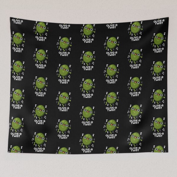 Item preview, Olive-r Twist Funny Fruit Olive Puns (Dark BG) designed and sold by punnybone.