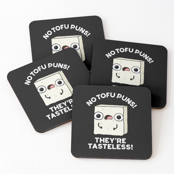 Item preview, No Tofu Puns They're Tasteless Funny Food Puns (Dark BG) designed and sold by punnybone.