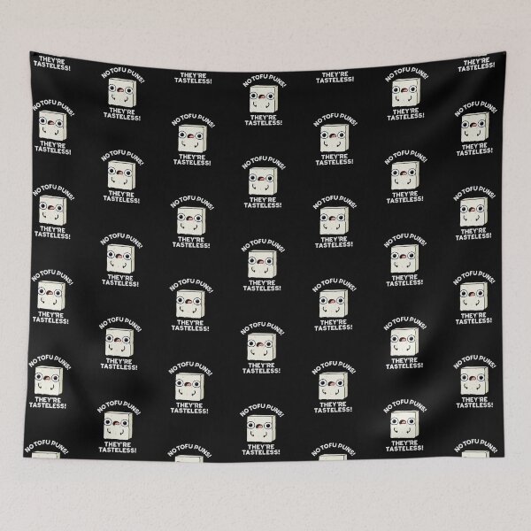 Item preview, No Tofu Puns They're Tasteless Funny Food Puns (Dark BG) designed and sold by punnybone.