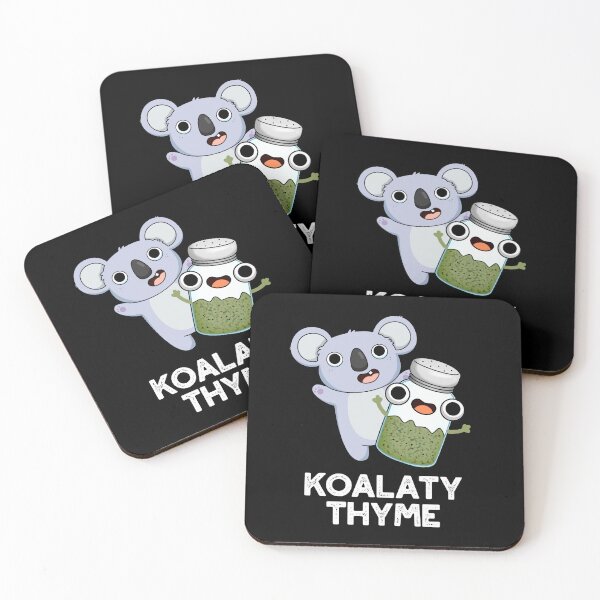 Item preview, Koala-ty Thyme Funny Koala Puns (Dark BG) designed and sold by punnybone.
