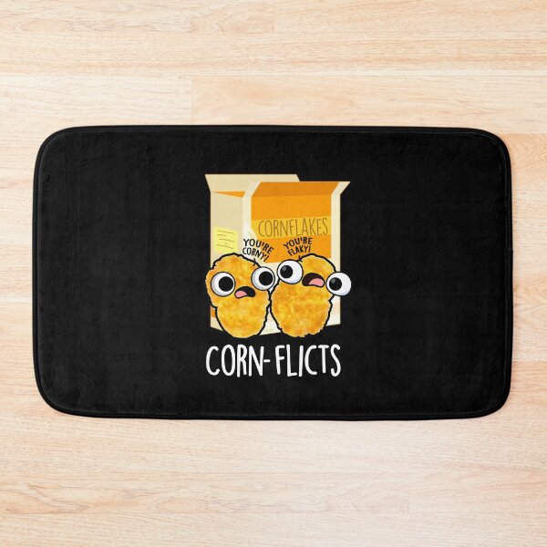 Item preview, Corn-flicts Funny Corn Flakes Pun (Dark BG) designed and sold by punnybone.