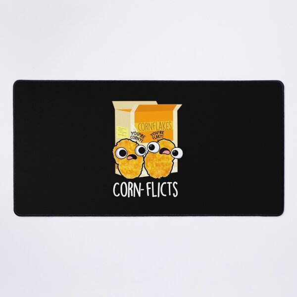 Item preview, Corn-flicts Funny Corn Flakes Pun (Dark BG) designed and sold by punnybone.