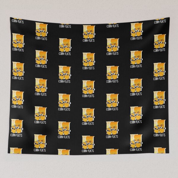 Item preview, Corn-flicts Funny Corn Flakes Pun (Dark BG) designed and sold by punnybone.