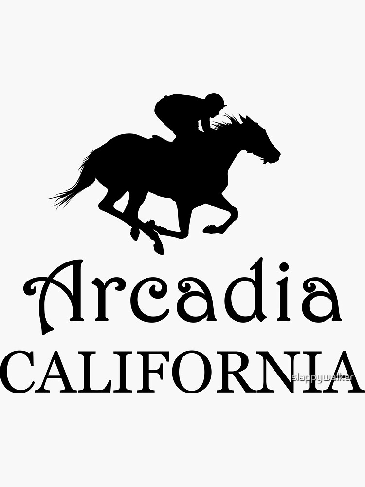"Arcadia California Horse Racing" Sticker for Sale by slappywalker
