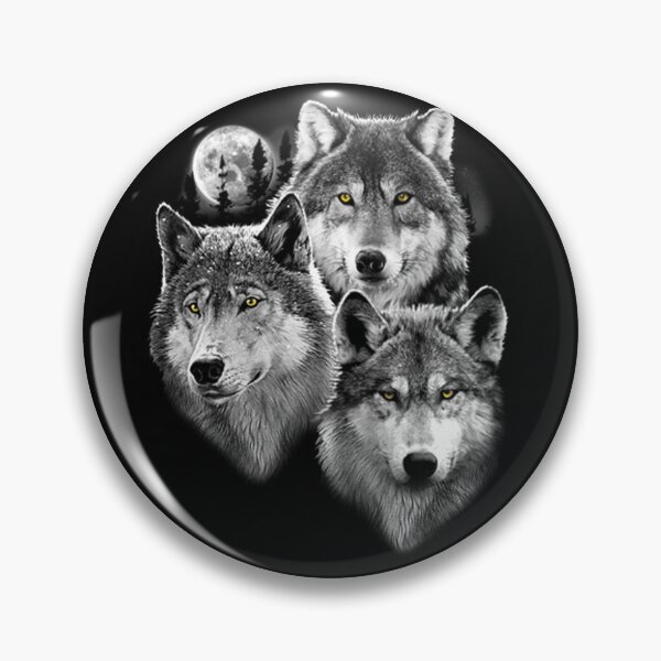 Item preview, Three Gray Wolves in Moonlight designed and sold by KA DESIGNS.