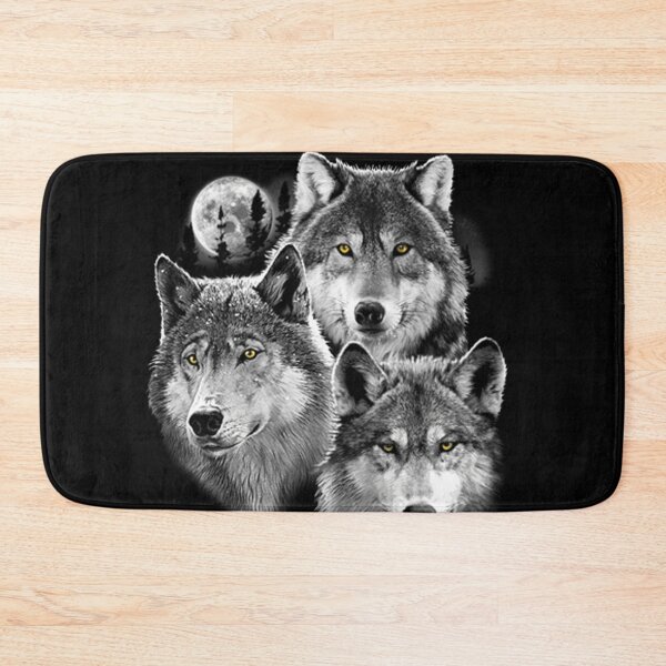 Item preview, Three Gray Wolves in Moonlight designed and sold by KA DESIGNS.