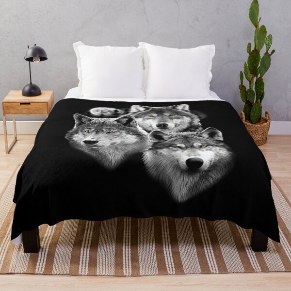 Item preview, Three Gray Wolves in Moonlight designed and sold by KA DESIGNS.