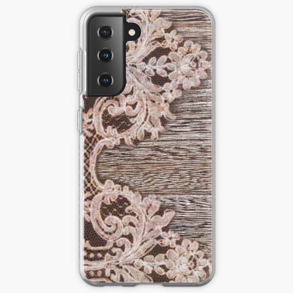 rustic Western Country Farmhouse Chic Barn Wood Lace Samsung Galaxy Soft Case