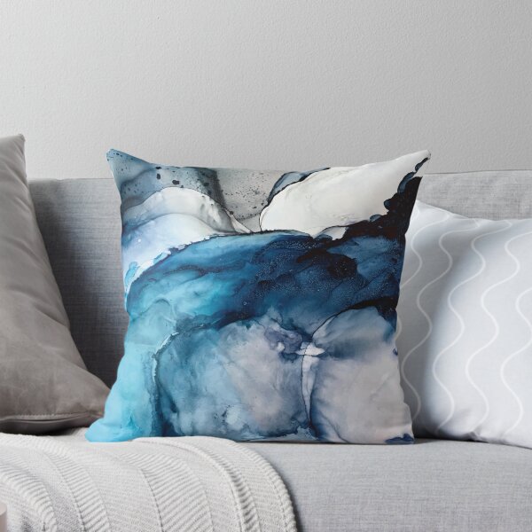 Item preview, White Sand Blue Sea - alcohol ink painting designed and sold by Elizabeth  Karlson.
