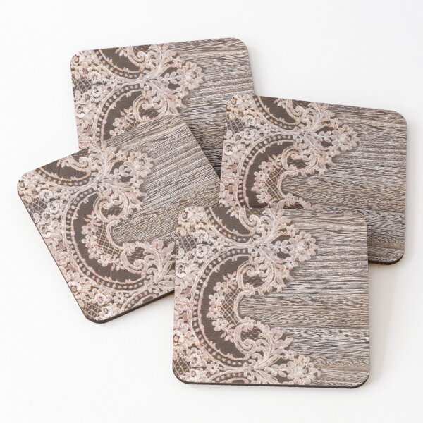 Item preview, cottagecore rustic Country Farmhouse Chic Barn Wood Lace designed and sold by LEILA ART SPACE.