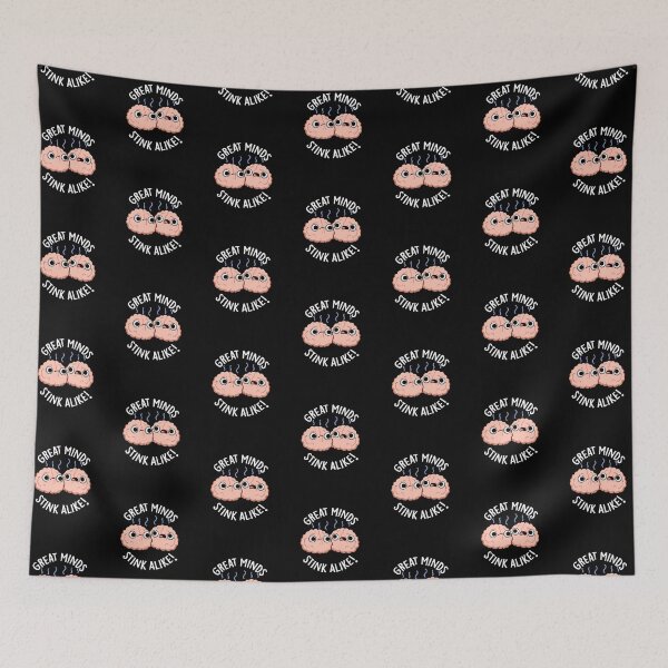 Item preview, Great Minds Stink Alike Funny Brain Puns (Dark BG) designed and sold by punnybone.
