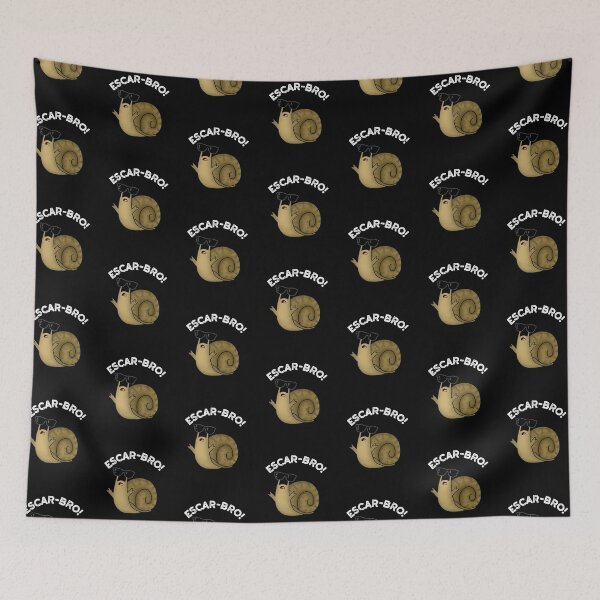 Item preview, Escar-bro Snail Funny Escargot Puns (Dark BG) designed and sold by punnybone.