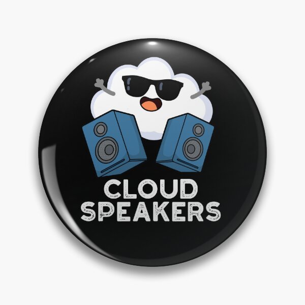 Item preview, Cloud Speakers Funny Weather Puns (Dark BG) designed and sold by punnybone.