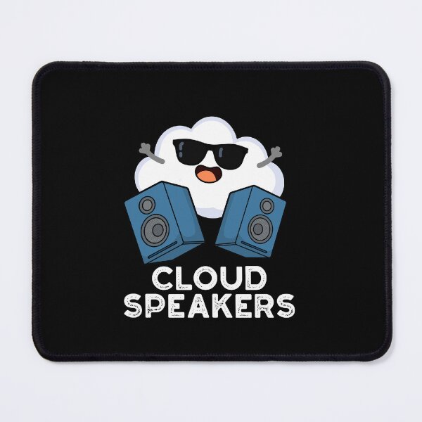 Item preview, Cloud Speakers Funny Weather Puns (Dark BG) designed and sold by punnybone.