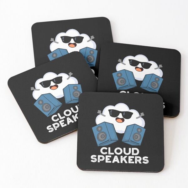 Item preview, Cloud Speakers Funny Weather Puns (Dark BG) designed and sold by punnybone.