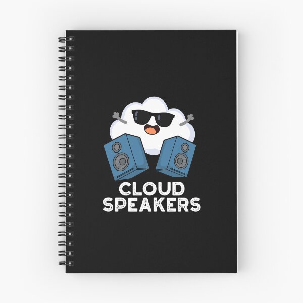 Item preview, Cloud Speakers Funny Weather Puns (Dark BG) designed and sold by punnybone.