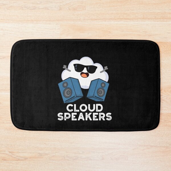 Item preview, Cloud Speakers Funny Weather Puns (Dark BG) designed and sold by punnybone.