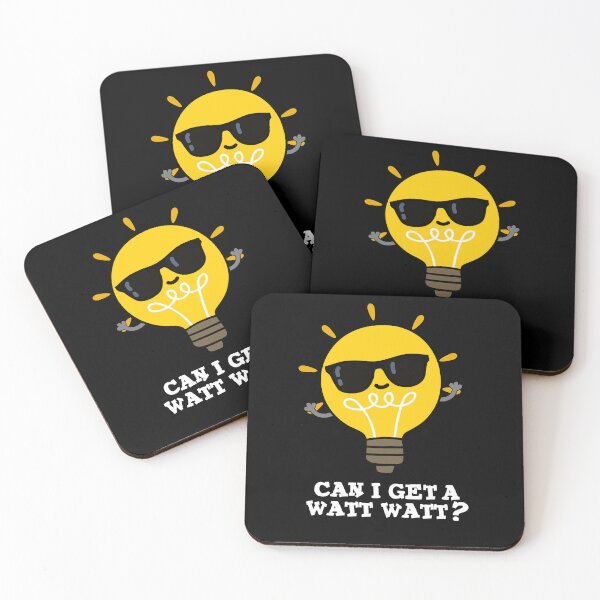 Item preview, Can I Get A Watt Watt Funny Bulb Puns (Dark BG) designed and sold by punnybone.
