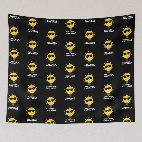 Item preview, Can I Get A Watt Watt Funny Bulb Puns (Dark BG) designed and sold by punnybone.