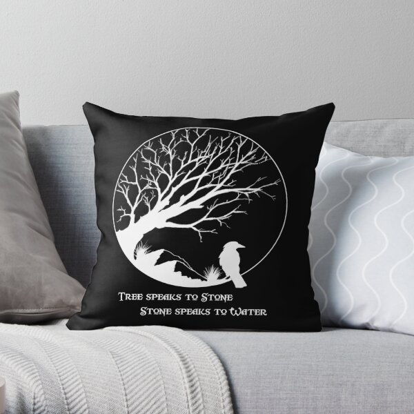 Tree Speaks to Stone.... reversed Throw Pillow