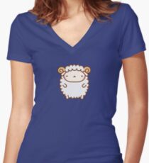 Cute Sheep Women's Fitted V-Neck T-Shirt