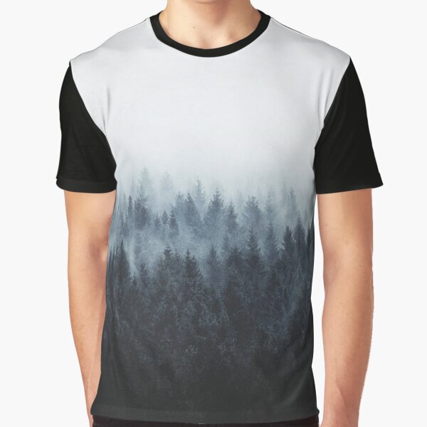 Artikel-Vorschau von High And Low // Dark Romantasy Moody Wilderness Dream Forest With Cascadia Trees Covered In Fog, designt und verkauft von Tordis Kayma.
