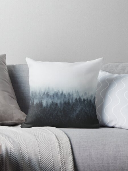 Artikel-Vorschau von High And Low // Dark Romantasy Moody Wilderness Dream Forest With Cascadia Trees Covered In Fog, designt und verkauft von Tordis Kayma.