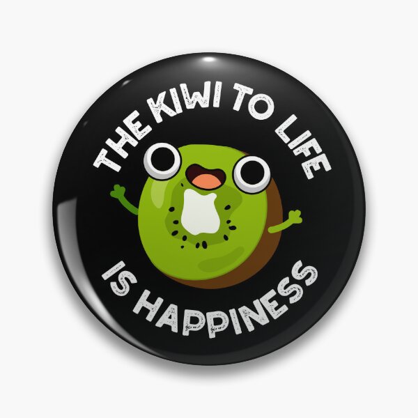 Item preview, The Kiwi To Life Is Happiness Funny Fruit Puns (Dark BG) designed and sold by punnybone.