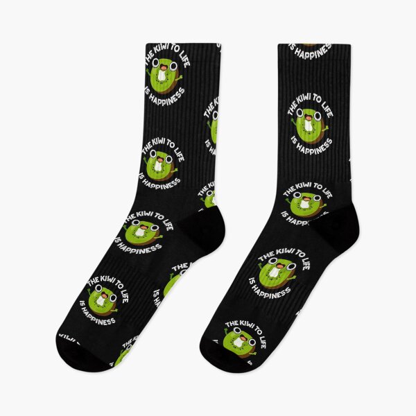 Item preview, The Kiwi To Life Is Happiness Funny Fruit Puns (Dark BG) designed and sold by punnybone.