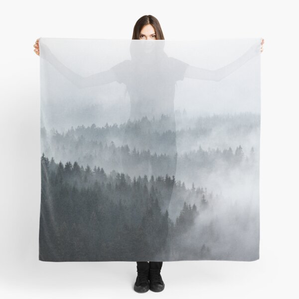 Item preview, The Waves // Misty Landscape Autumn Wilderness Forest With Cascadia Trees Covered In Cold Magic Fog designed and sold by Tordis Kayma.