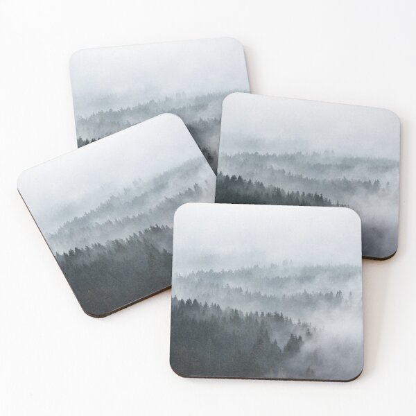Item preview, The Waves // Misty Landscape Autumn Wilderness Forest With Cascadia Trees Covered In Cold Magic Fog designed and sold by Tordis Kayma.