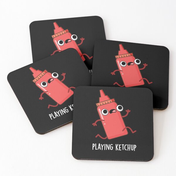 Item preview, Playing Ketchup Funny Sauce Puns (Dark BG) designed and sold by punnybone.