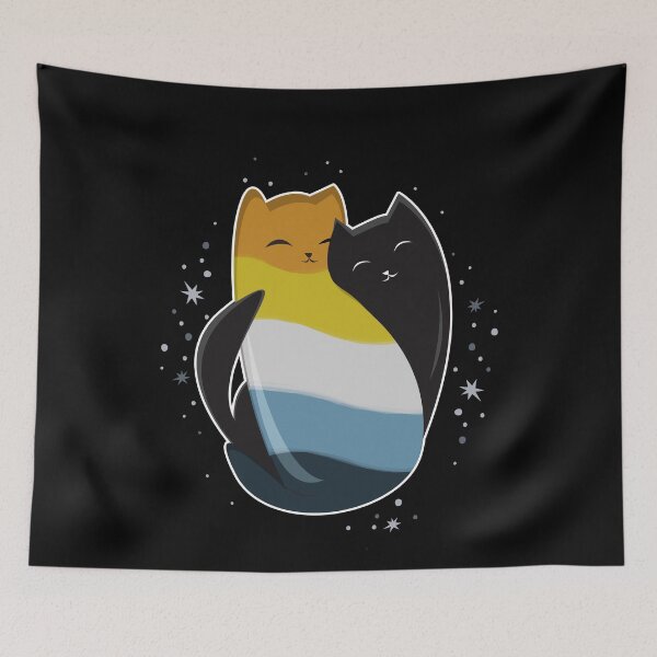 Item preview, Aroace Cat LGBT Asexual Aromantic Pride Flag designed and sold by Clara Hollins.