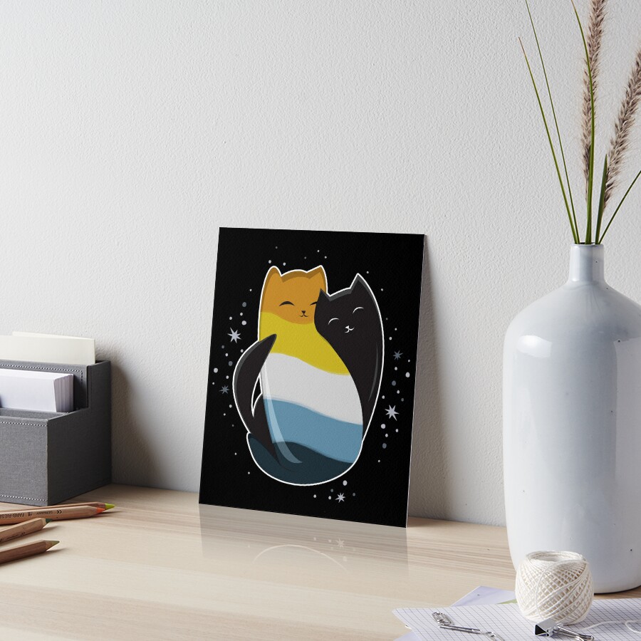 Aroace Cat Lgbt Asexual Aromantic Pride Flag Art Board Print For Sale 