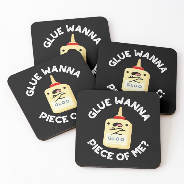 Item preview, Glue Wanna Piece Of Me Funny Puns (Dark BG) designed and sold by punnybone.