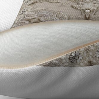 Alternate view of vintage Rhinestone pearl glamorous beige lace Throw Pillow