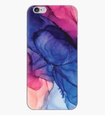 Pondering- Blush and Blue- Alcohol ink painting iPhone Case