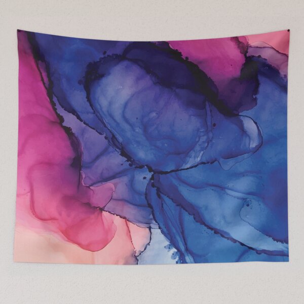 Item preview, Pondering- Blush and Blue- Alcohol ink painting designed and sold by Elizabeth  Karlson.