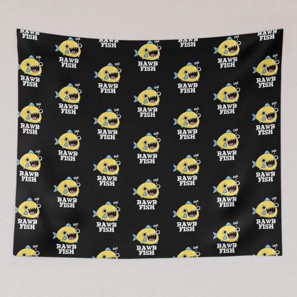 Item preview, Rawr Fish Funny Animal Puns (Dark BG) designed and sold by punnybone.