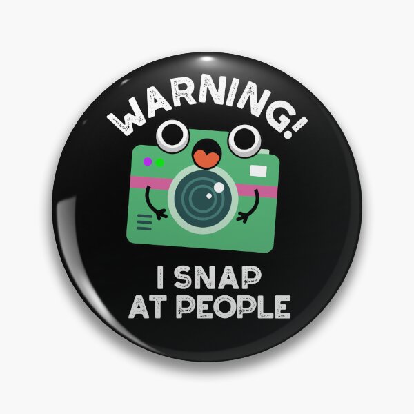 Item preview, Warning I Shap At People Funny Camera Puns (Dark BG) designed and sold by punnybone.