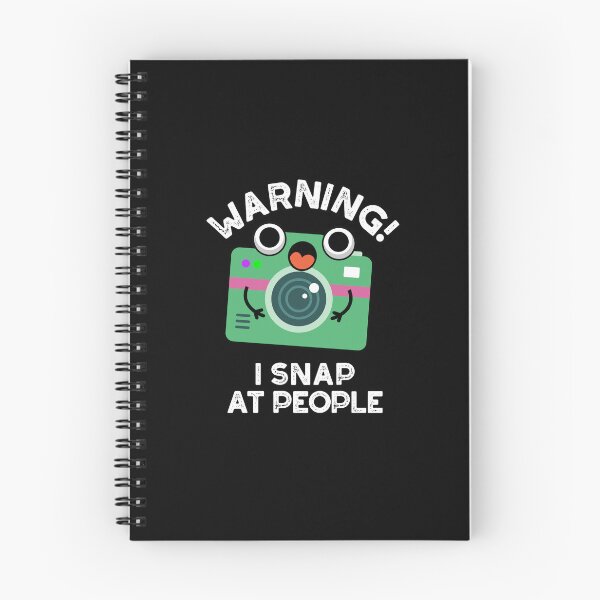Item preview, Warning I Shap At People Funny Camera Puns (Dark BG) designed and sold by punnybone.