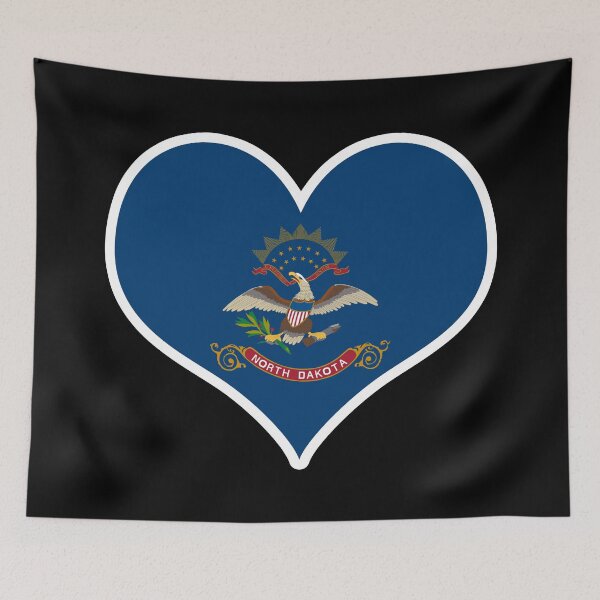 Item preview, North Dakota US State Flag Heart designed and sold by PKHalford.