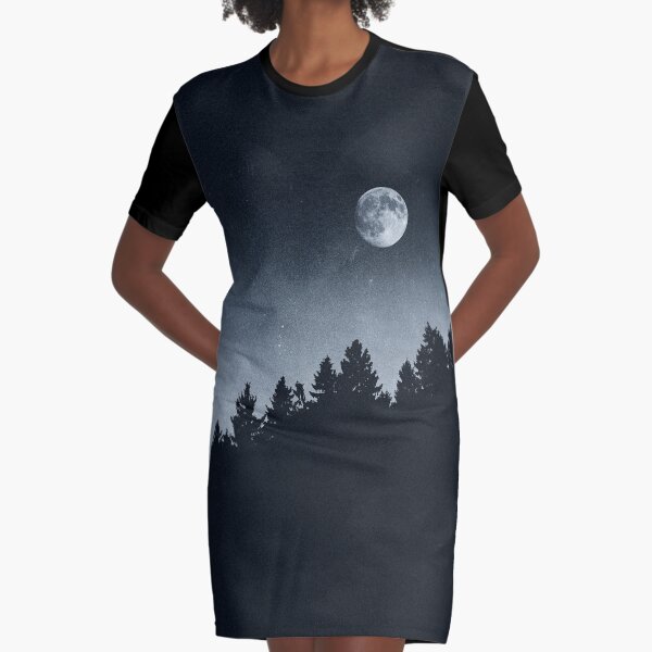 Under Moonlight Graphic T-Shirt Dress